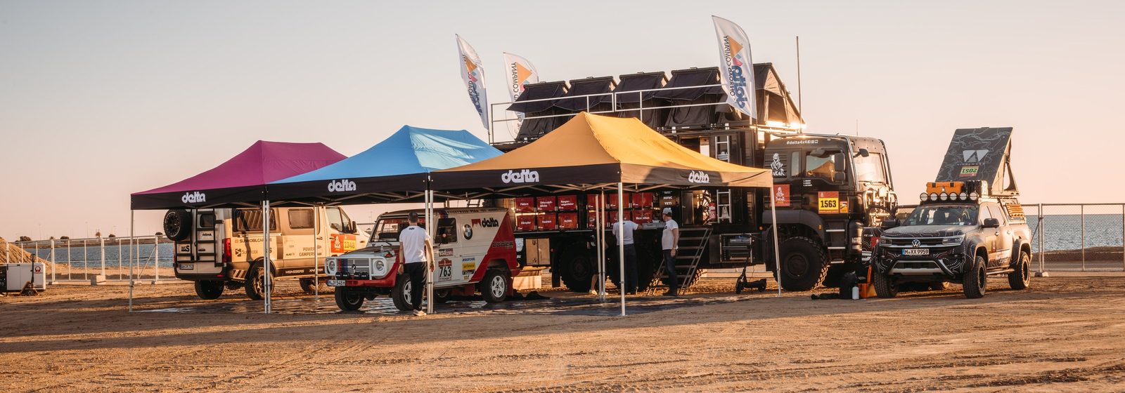 Dakar bivouac — delta team on the ground